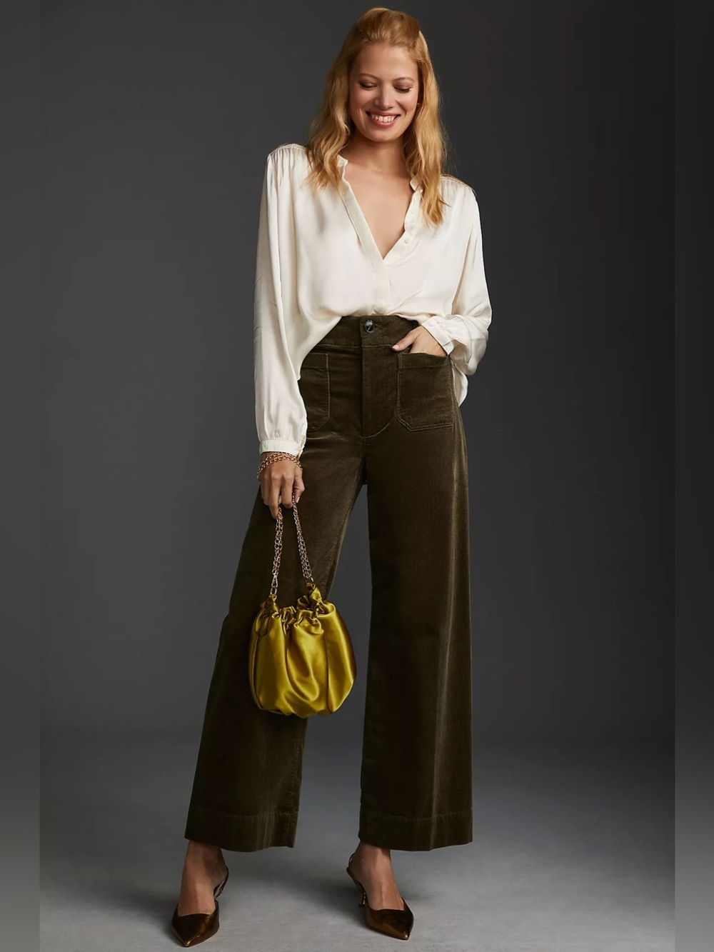 Anthropologie The Colette Corduroy Crop Wide-Leg Pants
